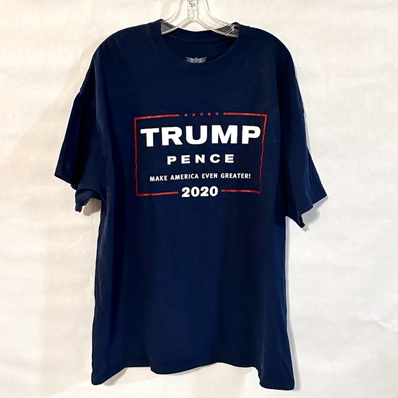 Donald Trump Pence 2020 American President Blue Short Sleeve Tee T Shirt - Picture 1 of 7